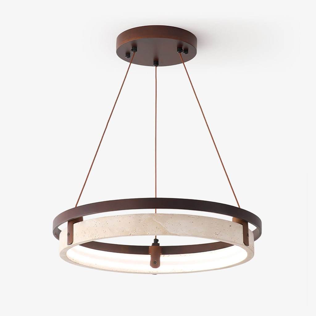 Pendant Light 16.9 20.9 or 24.8 Inches Travertine Ring