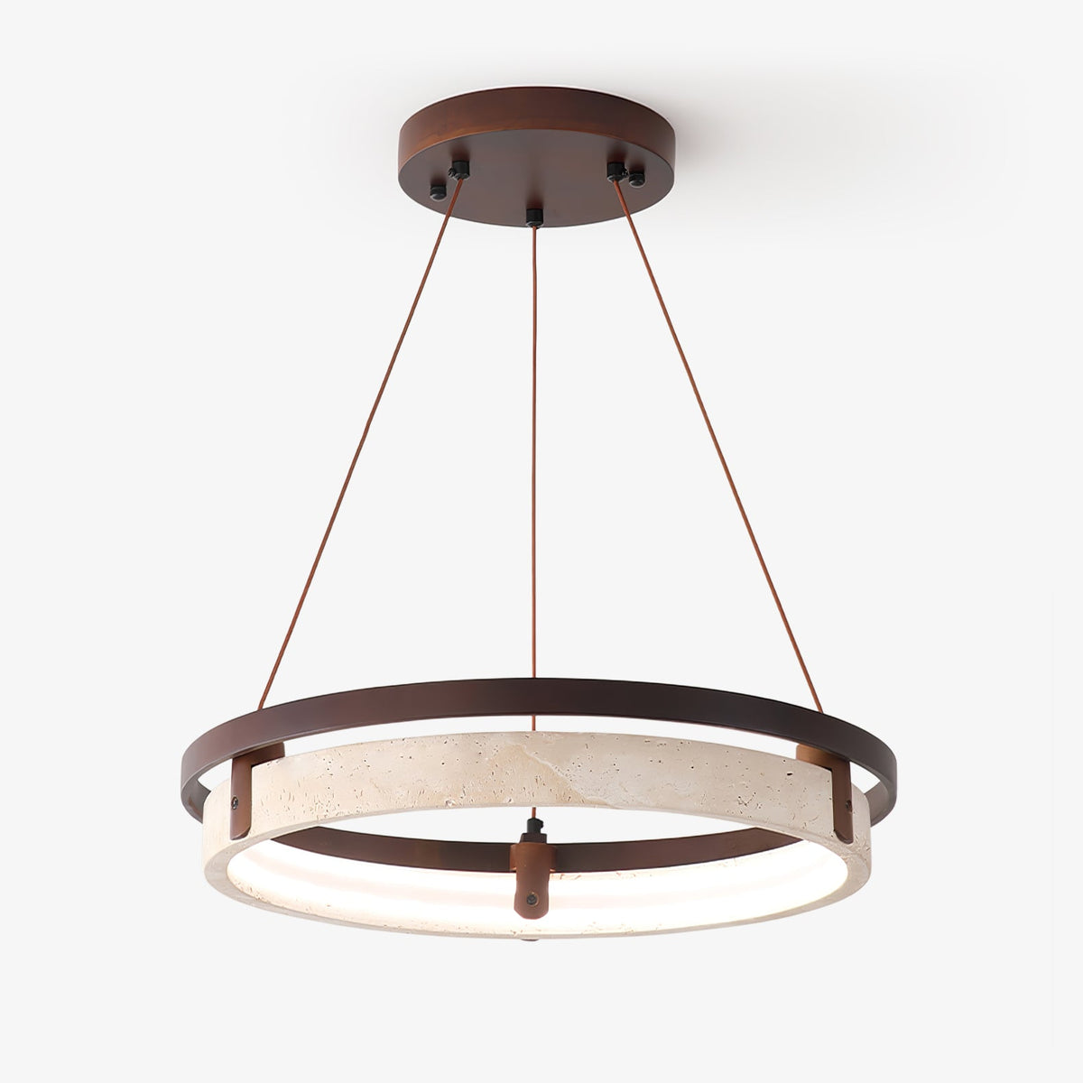 Pendant Light 16.9 20.9 or 24.8 Inches Travertine Ring