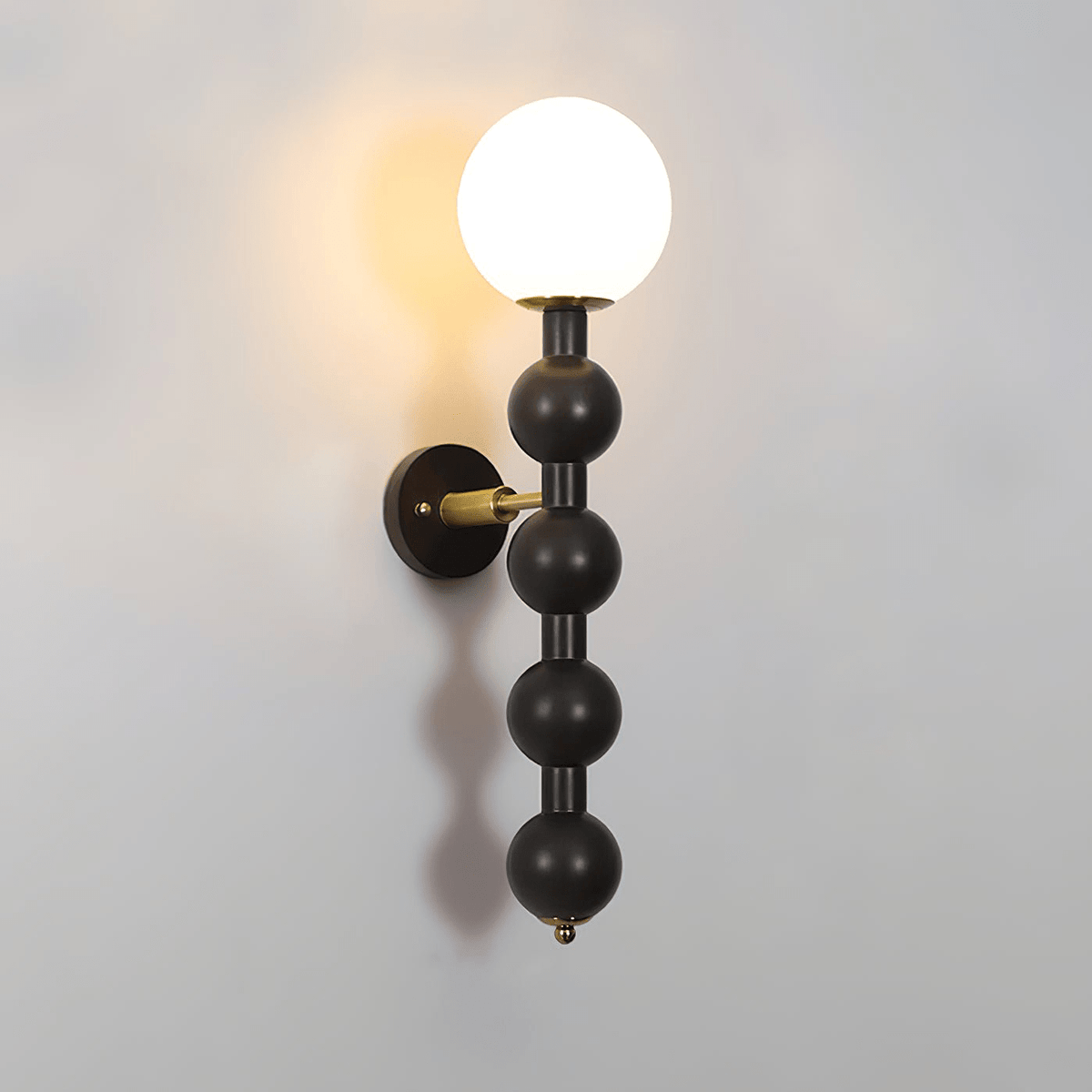 Wall Light 23.6 Inches Wood and Glass White Shade