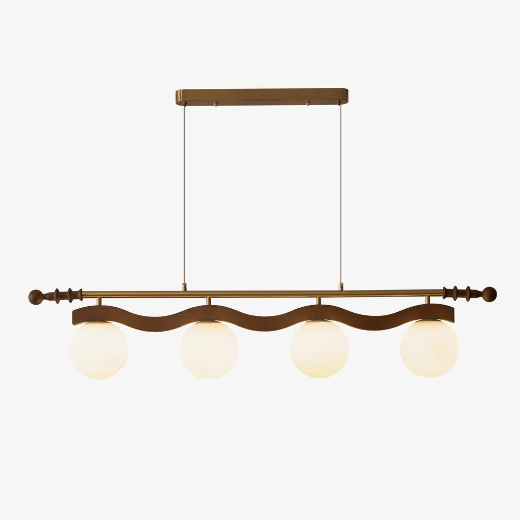 Linear Pendant Light 39.4 or 47.2 Inches 4 Glass Globes