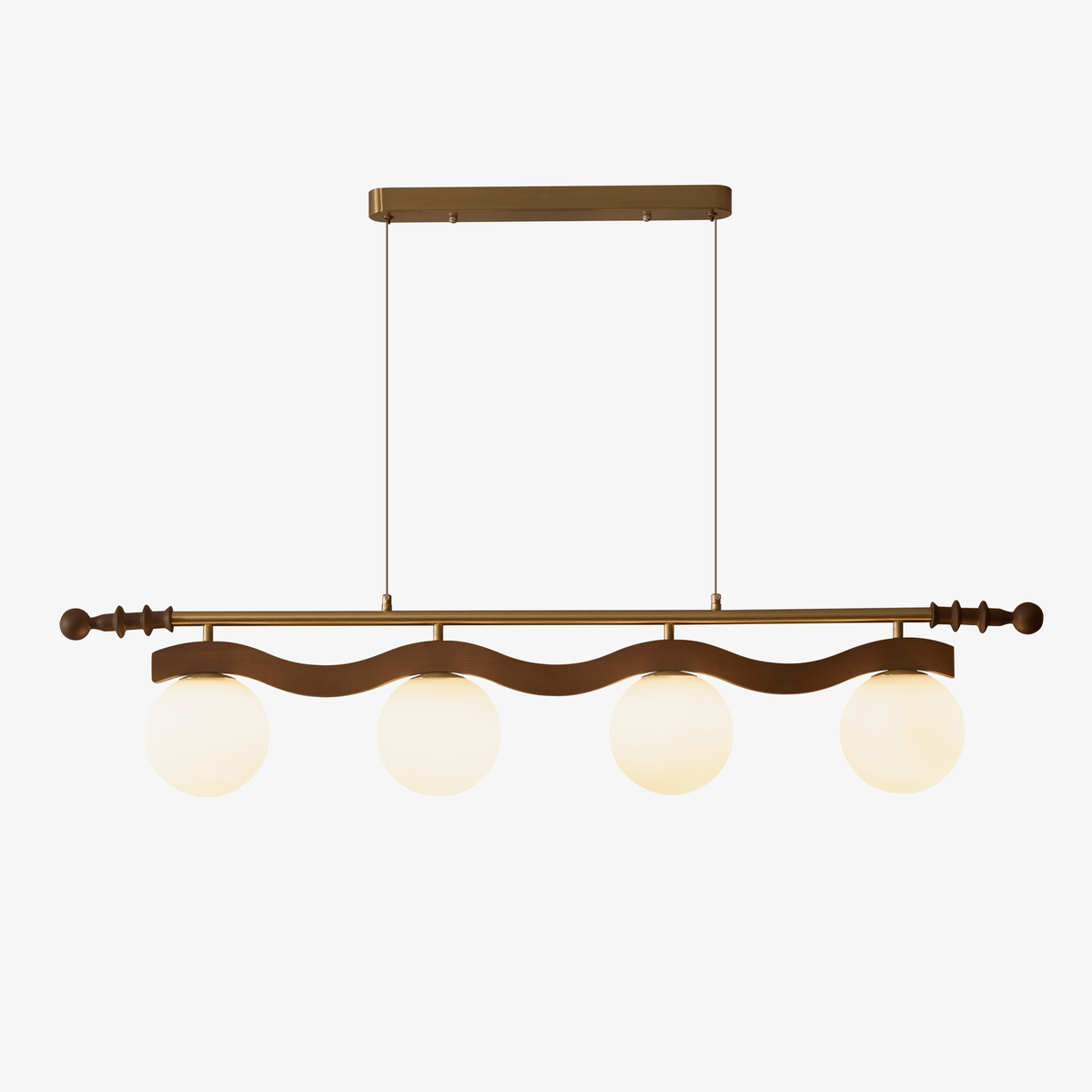 Linear Pendant Light 39.4 or 47.2 Inches 4 Glass Globes