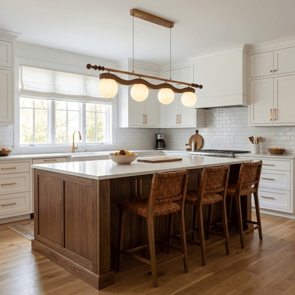 Linear Pendant Light 39.4 or 47.2 Inches 4 Glass Globes