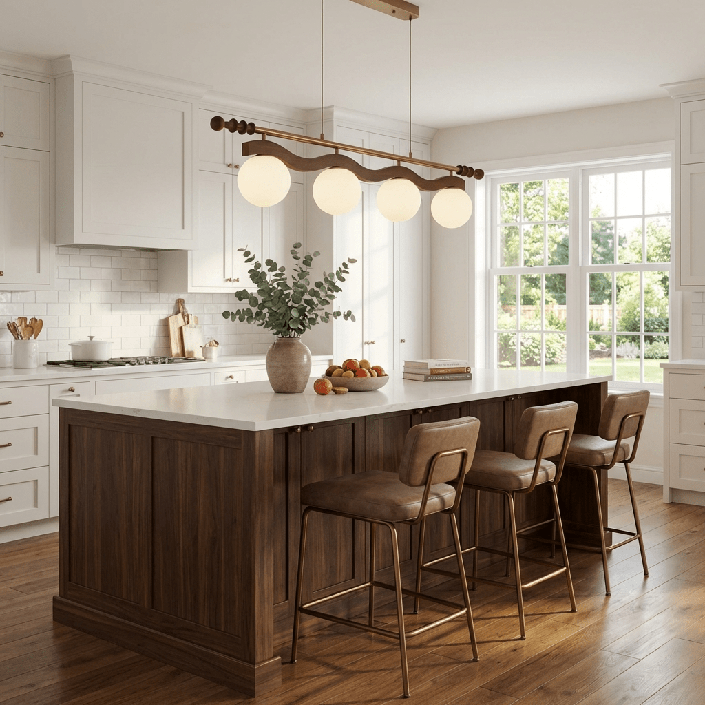 Linear Pendant Light 39.4 or 47.2 Inches 4 Glass Globes