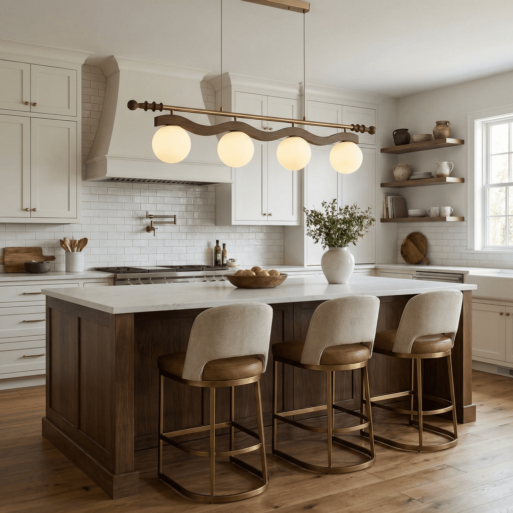 Linear Pendant Light 39.4 or 47.2 Inches 4 Glass Globes