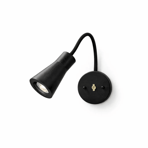 Wall Light 5.9 Inches Wood Shade Curved Arm