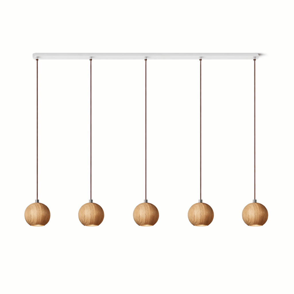 Wood Pendant Light 7 Models Single or Cluster Sets