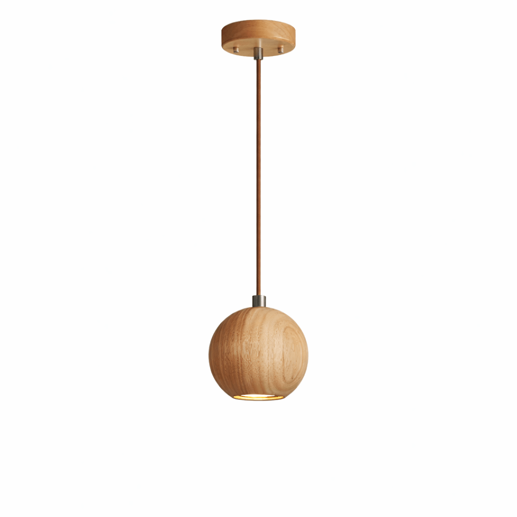 Wood Pendant Light 7 Models Single or Cluster Sets