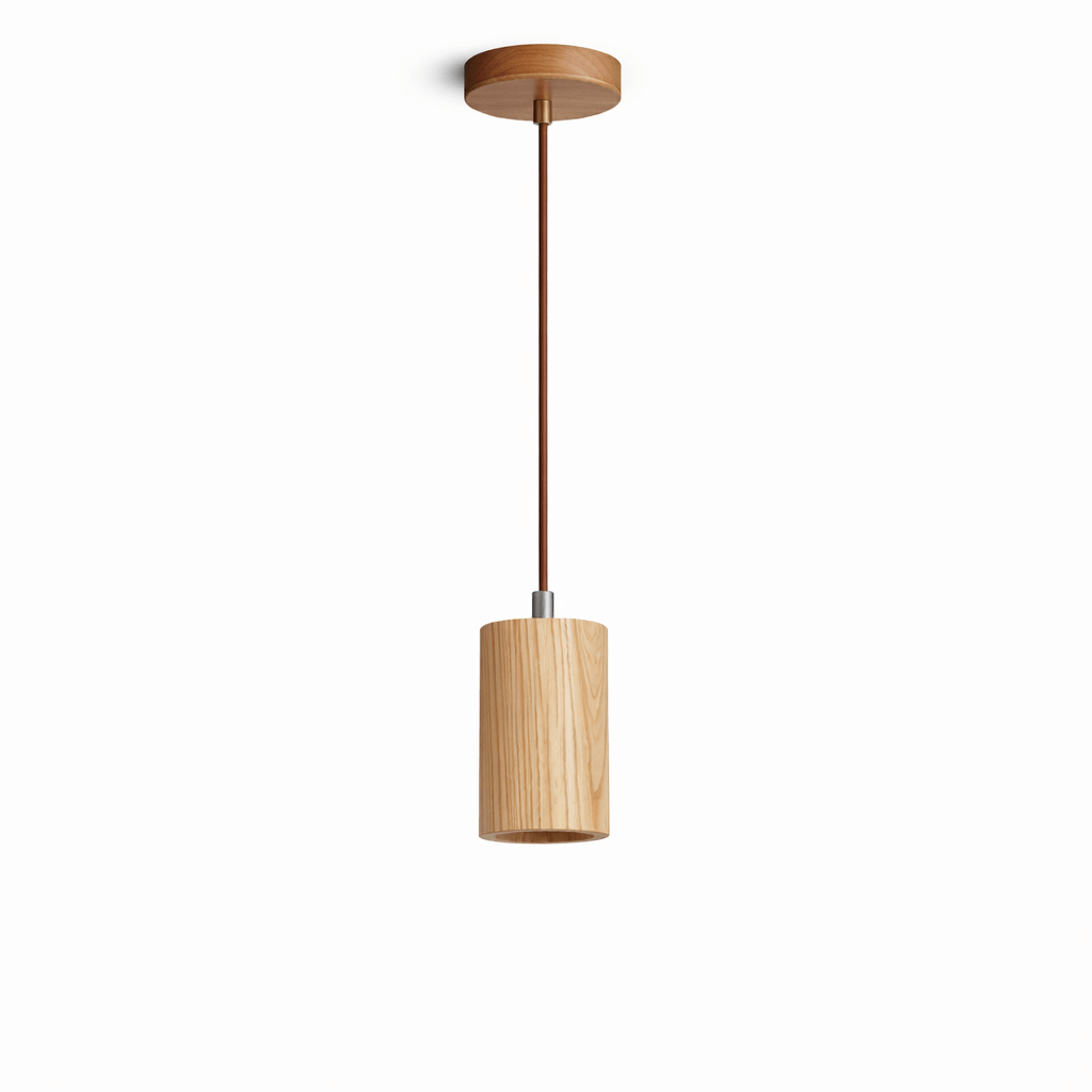 Wood Pendant Light 7 Models Single or Cluster Sets