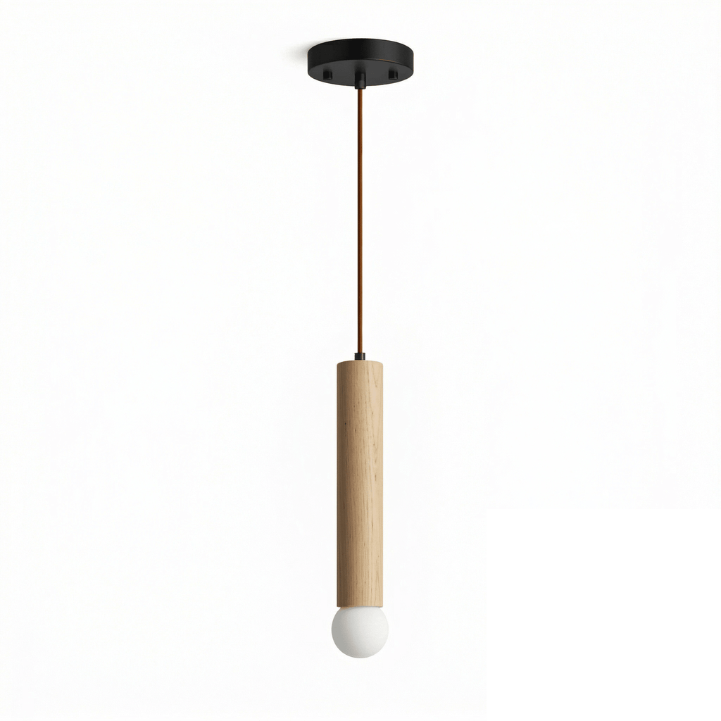 Wood Pendant Light 7 Models Single or Cluster Sets