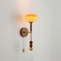 Wall Sconce 19.7 Inches Glass Shade Wood and Metal 8 Models