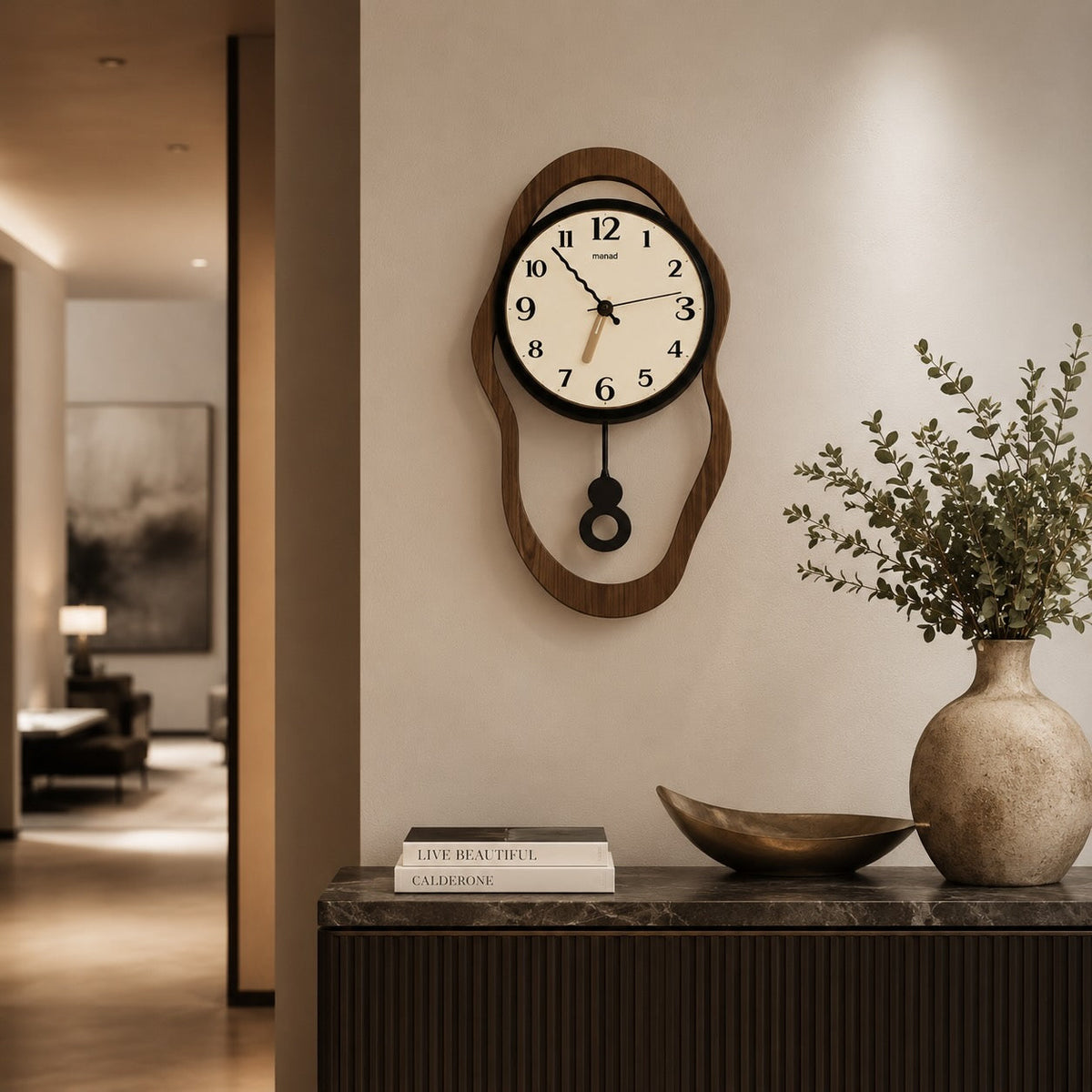 Wall Clock Silent Wood Look Finish Acrylic