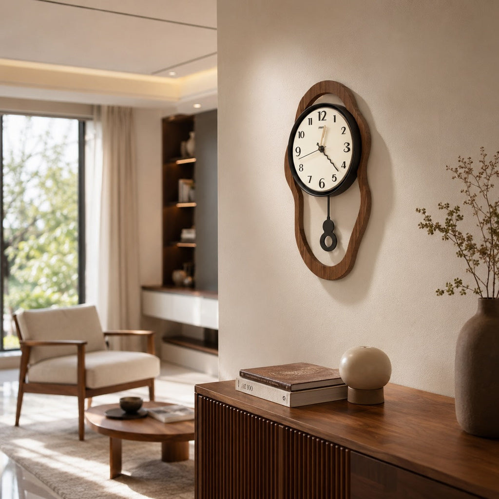 Wall Clock Silent Wood Look Finish Acrylic