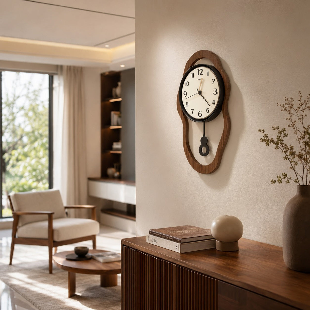 Wall Clock Silent Wood Look Finish Acrylic