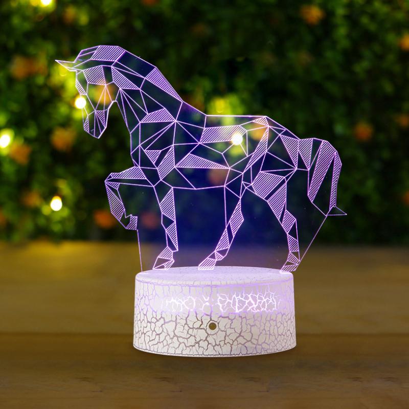 3D Illusion Night Light Acrylic Animal Panel 7 Colors Set of 3