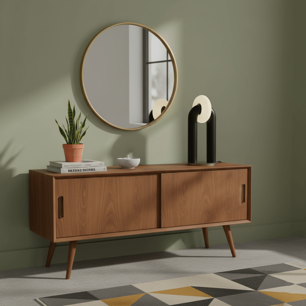 Table Lamp 17.7 Inches Arched Wood Base Integrated LED