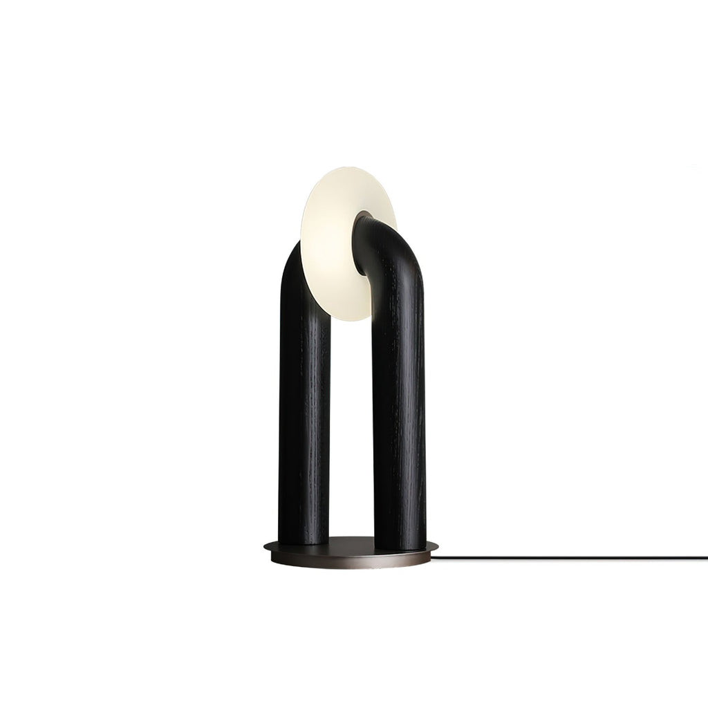 Table Lamp 17.7 Inches Arched Wood Base Integrated LED