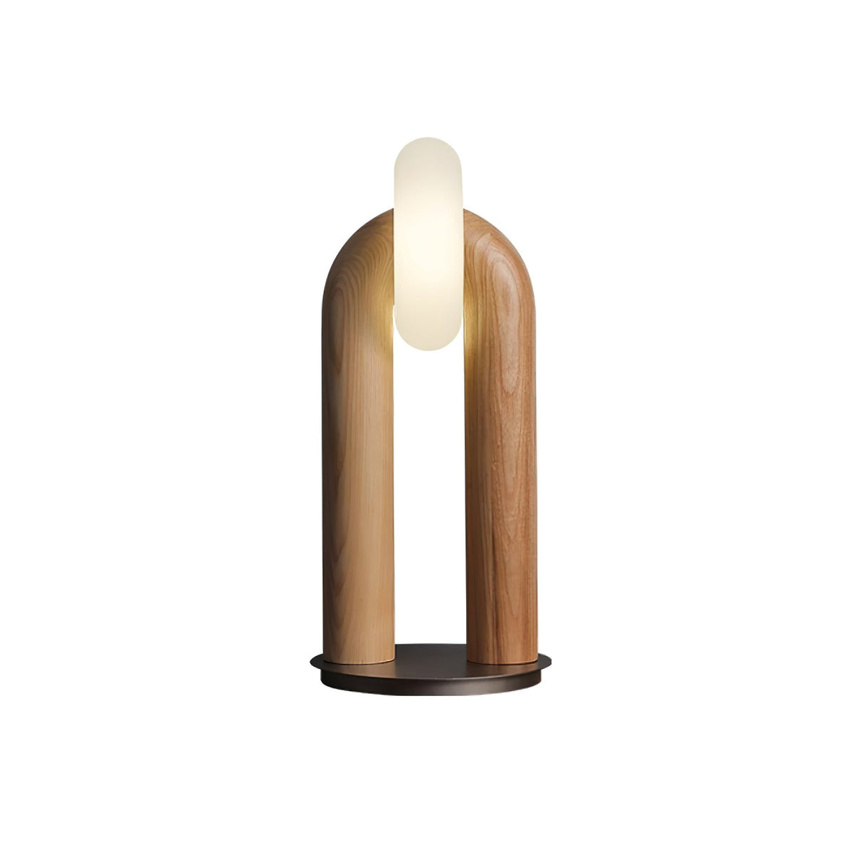 Table Lamp 17.7 Inches Arched Wood Base Integrated LED
