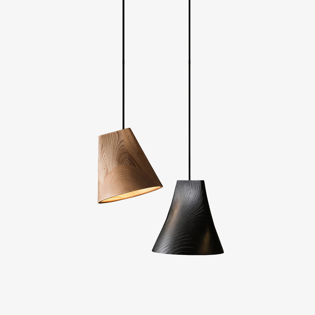 Wood Pendant Light 4 Mode 2 Head Clusters