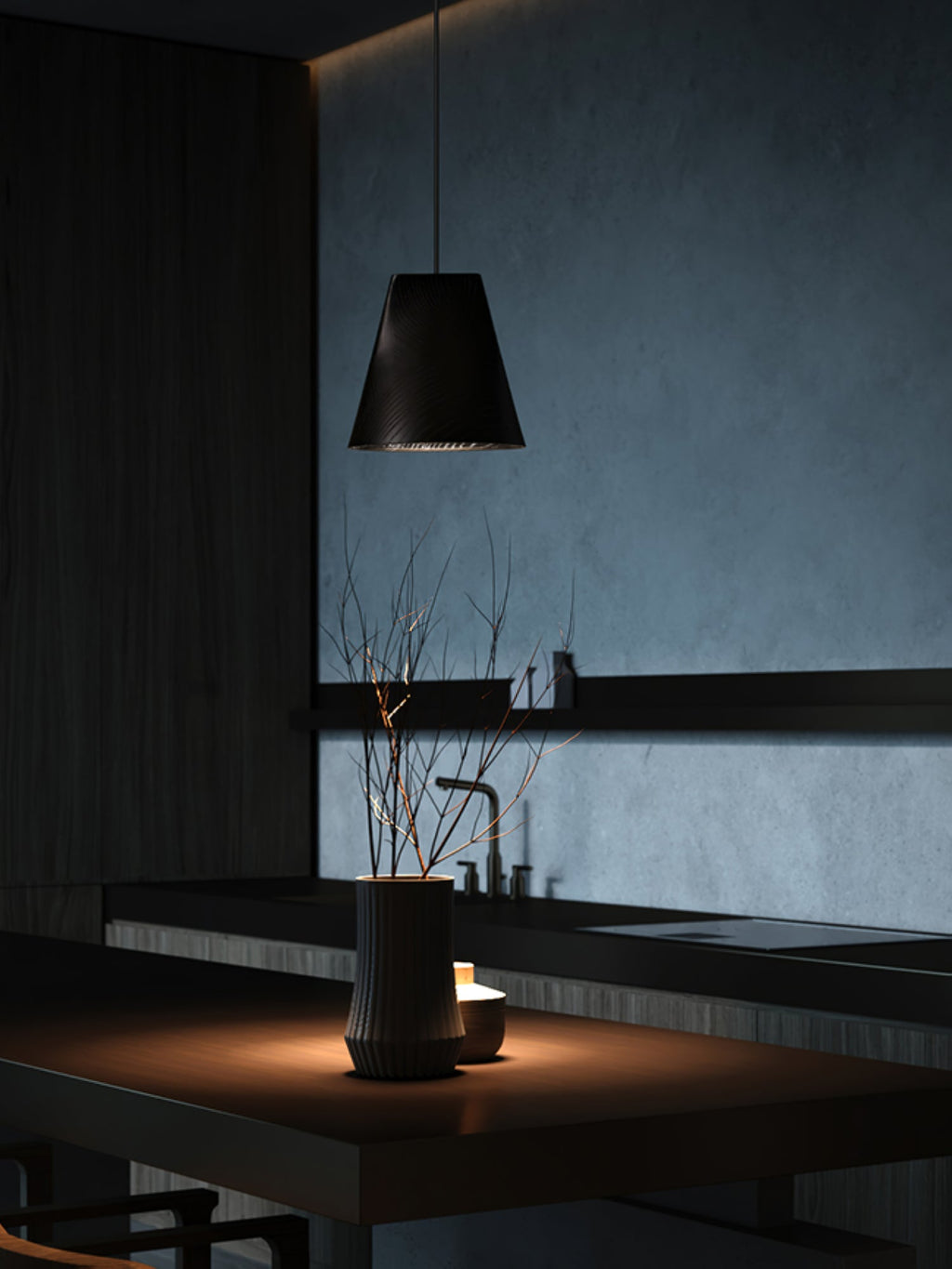 Wood Pendant Light 4 Mode 2 Head Clusters