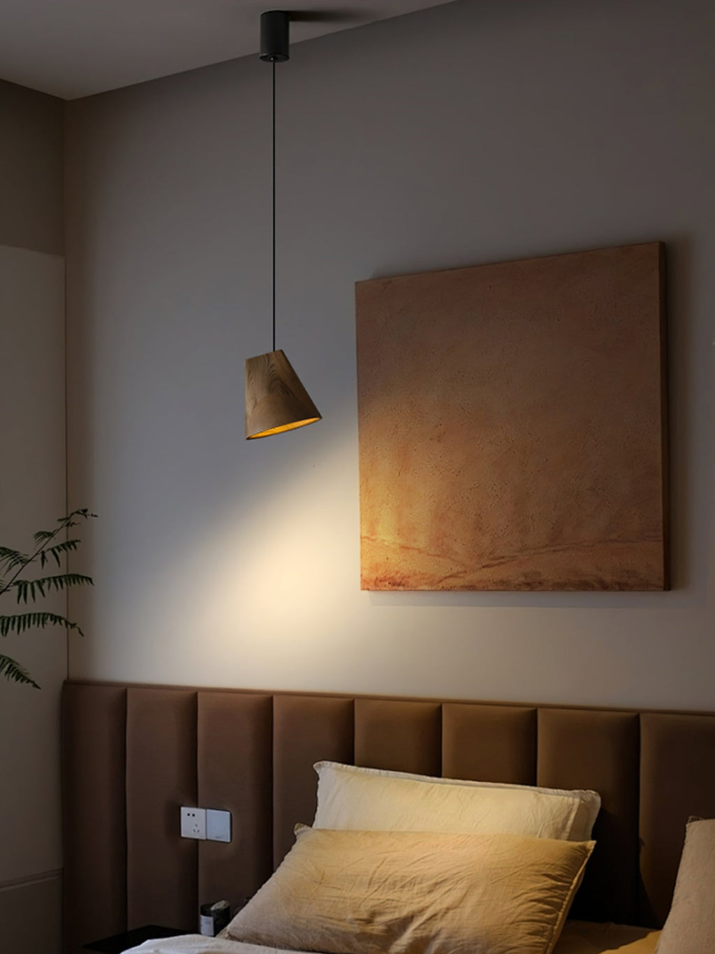 Wood Pendant Light 4 Mode 2 Head Clusters