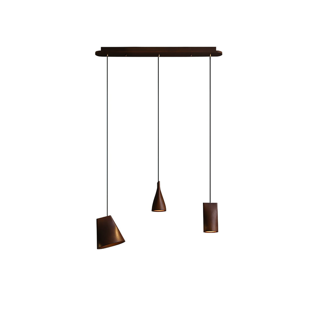 Wood Pendant Light 4 Mode 2 Head Clusters