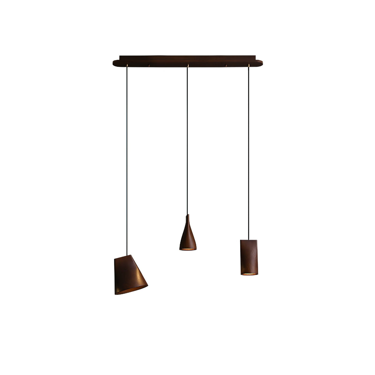 Wood Pendant Light 4 Mode 2 Head Clusters