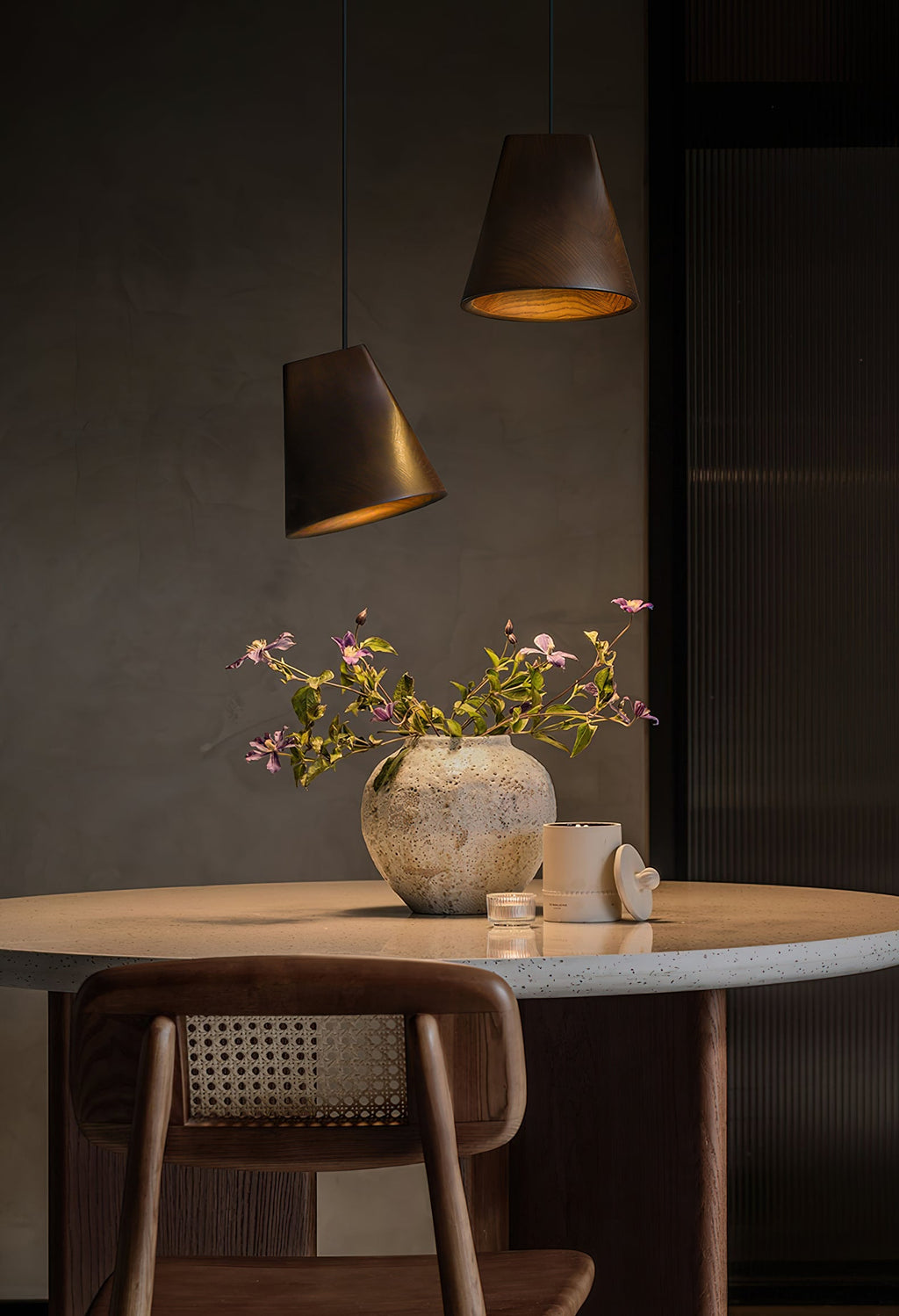 Wood Pendant Light 4 Mode 2 Head Clusters