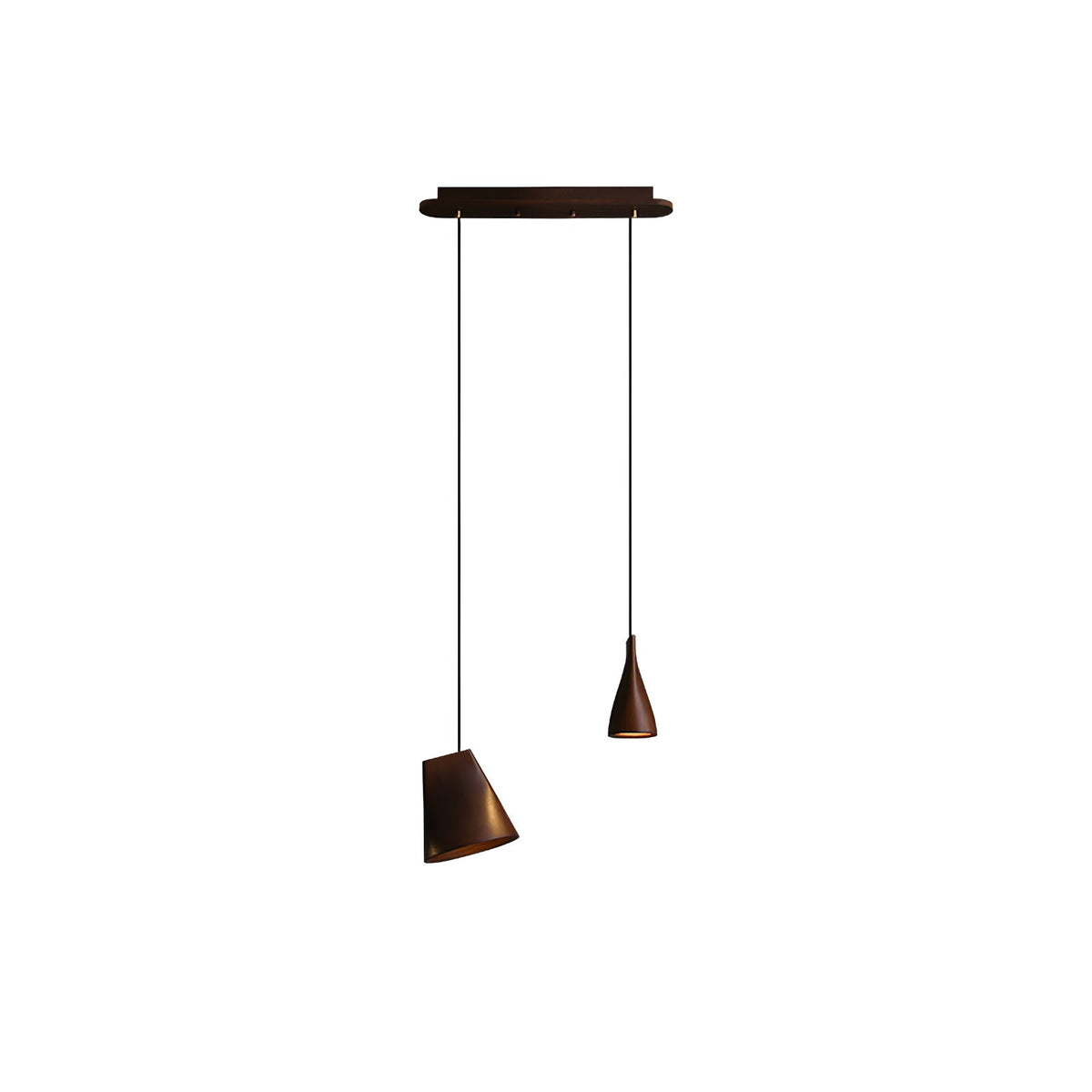 Wood Pendant Light 4 Mode 2 Head Clusters