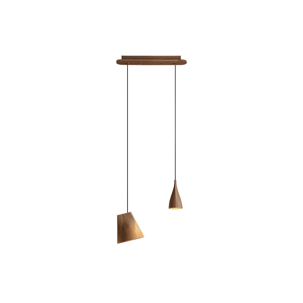 Wood Pendant Light 4 Mode 2 Head Clusters