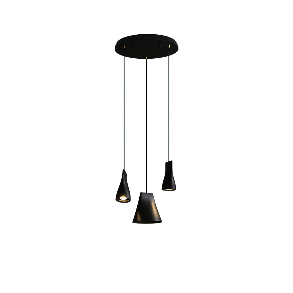 Wood Pendant Light 4 Mode 2 Head Clusters