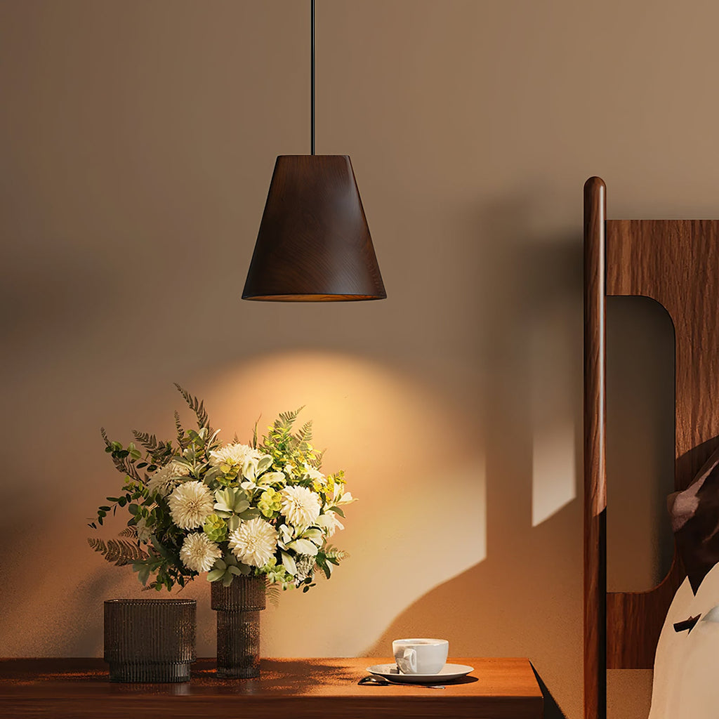 Wood Pendant Light 4 Mode 2 Head Clusters