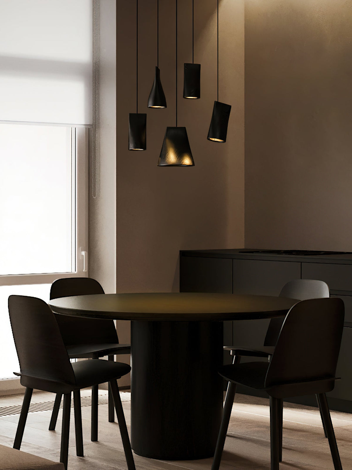 Wood Pendant Light 4 Mode 2 Head Clusters