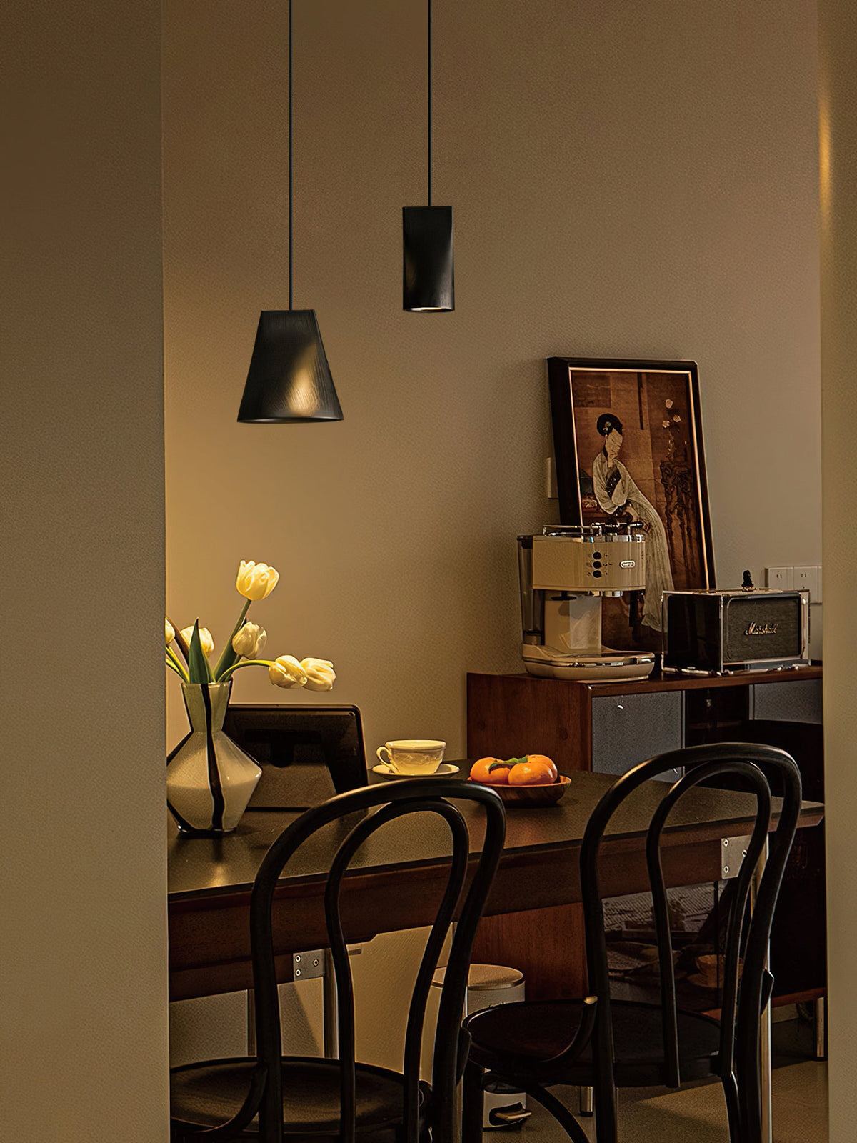 Wood Pendant Light 4 Mode 2 Head Clusters