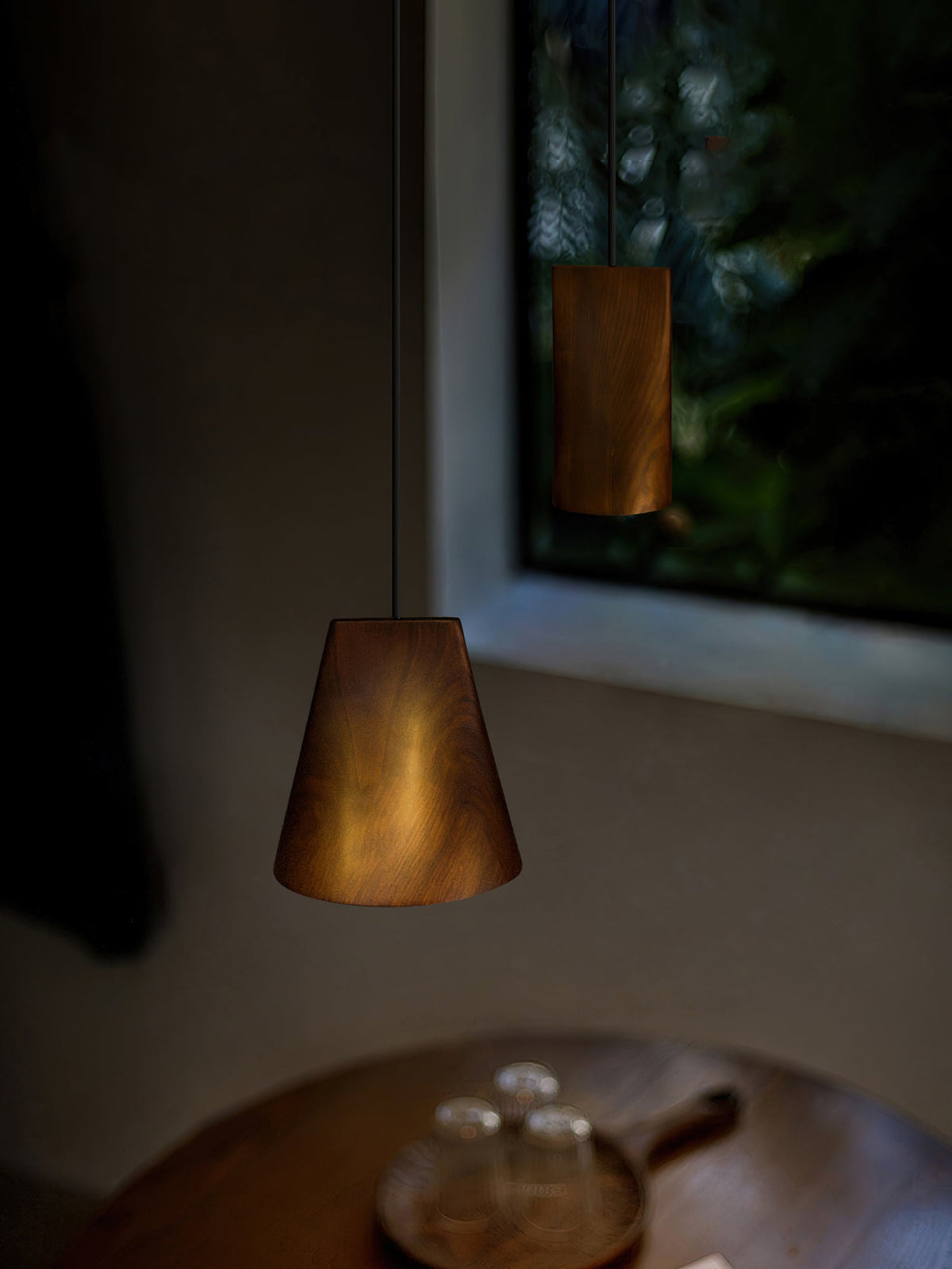 Wood Pendant Light 4 Mode 2 Head Clusters