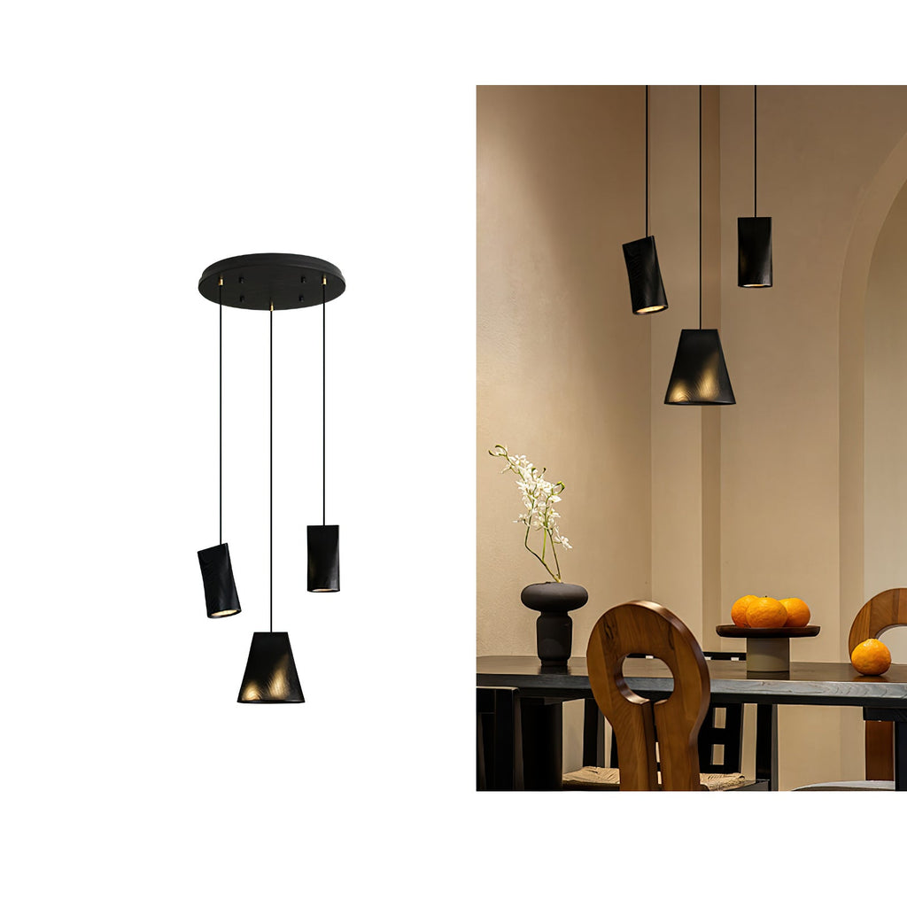 Wood Pendant Light 4 Mode 2 Head Clusters