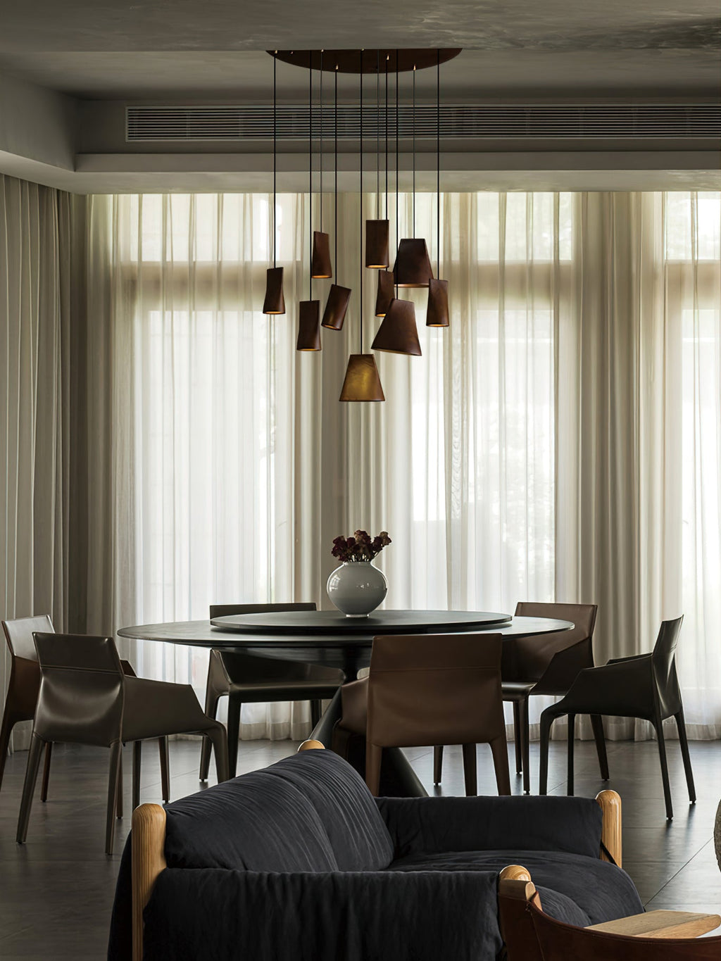 Wood Pendant Light 4 Mode 2 Head Clusters