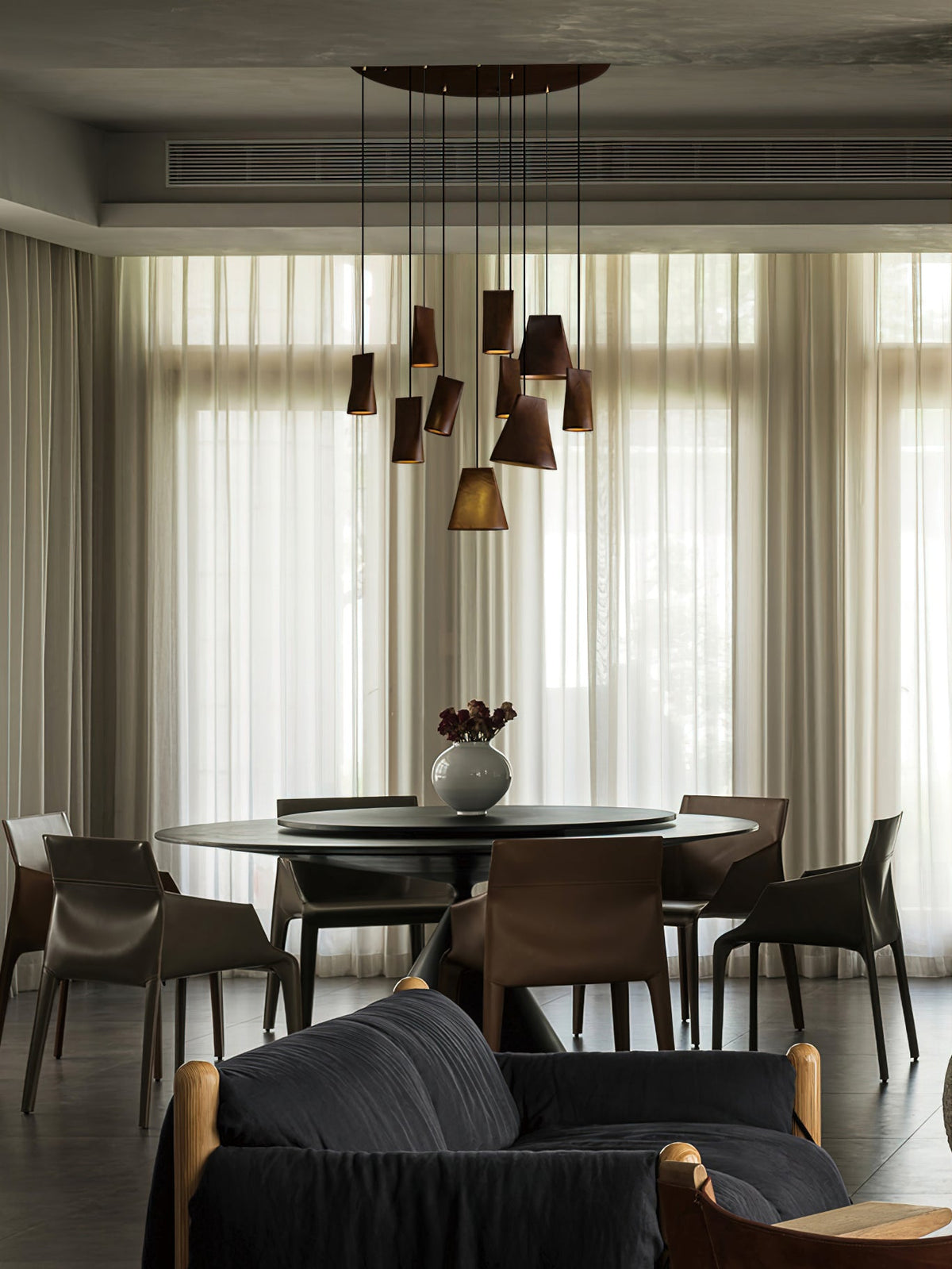 Wood Pendant Light 4 Mode 2 Head Clusters
