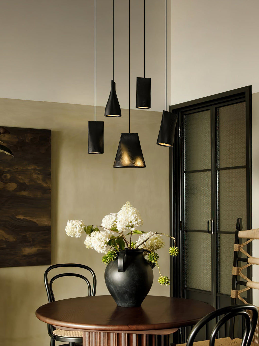 Wood Pendant Light 4 Mode 2 Head Clusters