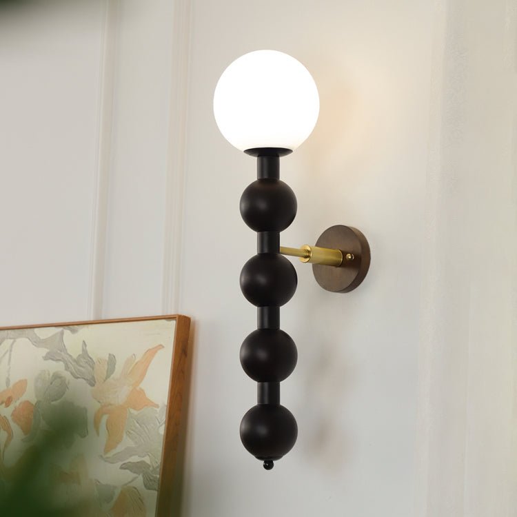 Wall Light 23.6 Inches Wood and Glass White Shade