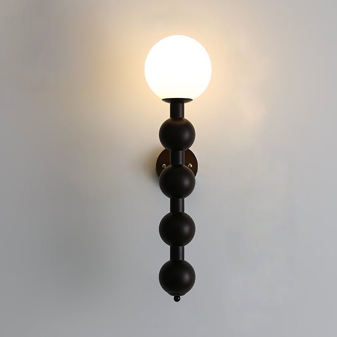 Wall Light 23.6 Inches Wood and Glass White Shade