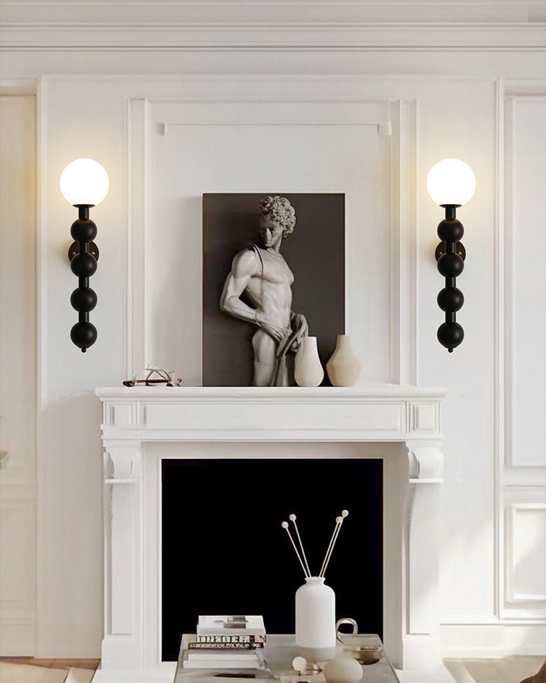 Wall Light 23.6 Inches Wood and Glass White Shade