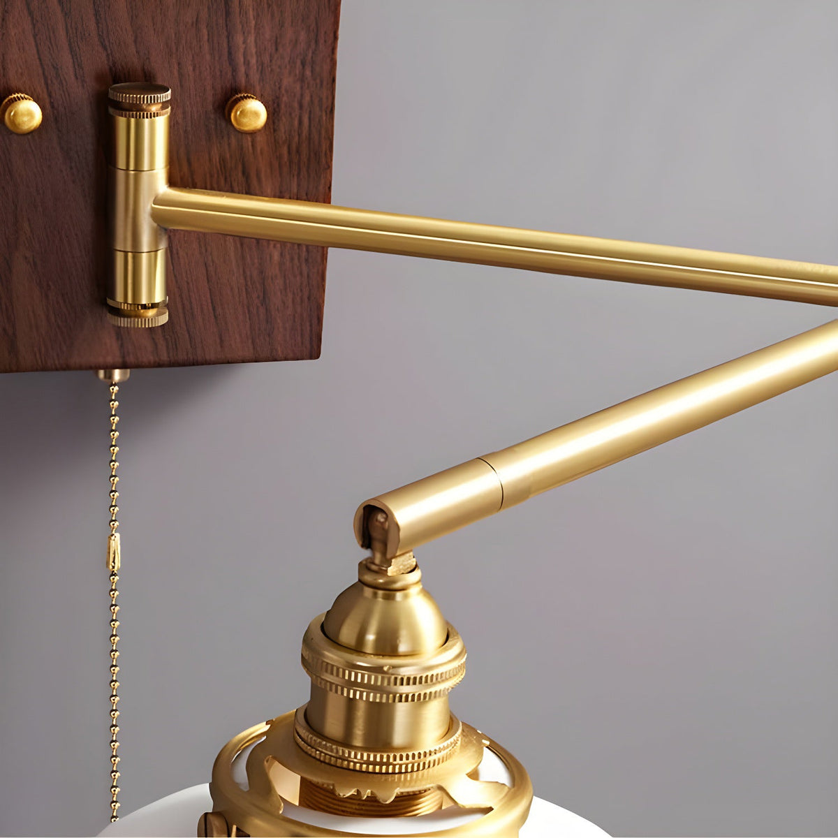 Wall Light 5 Ceramic Shade Models Brass and Walnut