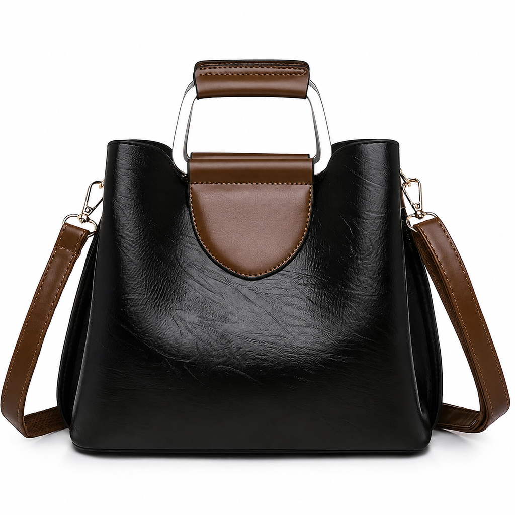 Two-Tone Handbag with Detachable Strap