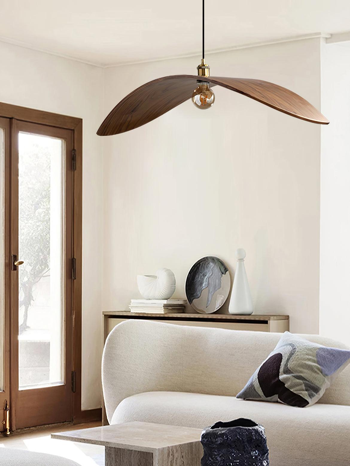 Wood Pendant Light 15 23.6 or 33.5 Inches Curved Shade