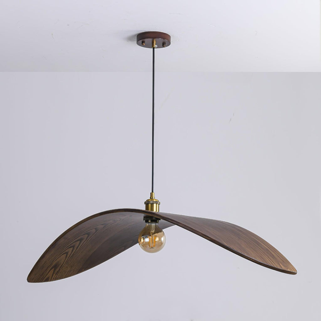 Wood Pendant Light 15 23.6 or 33.5 Inches Curved Shade