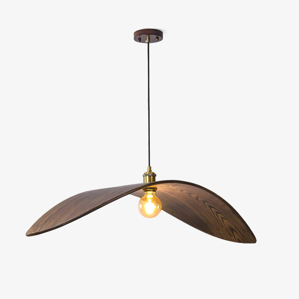 Wood Pendant Light 15 23.6 or 33.5 Inches Curved Shade