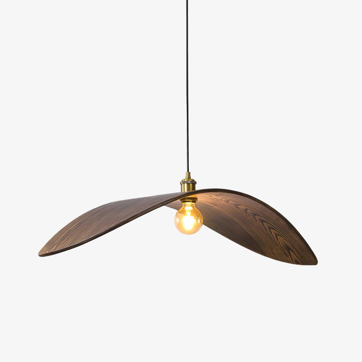 Wood Pendant Light 15 23.6 or 33.5 Inches Curved Shade