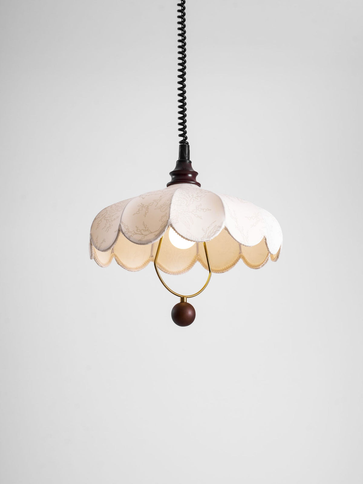 Fabric Pendant Light 15.7 or 19.7 Inches Scalloped Shade