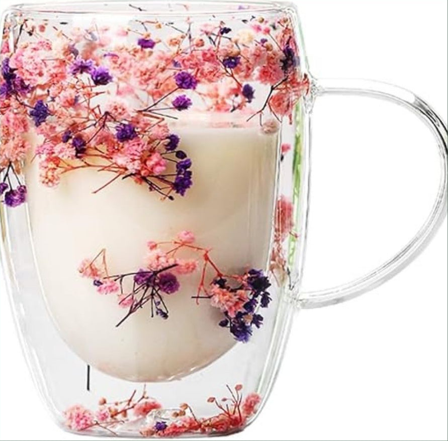 Floral Glass Cup