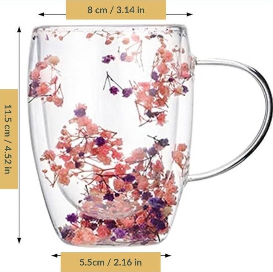 Floral Glass Cup